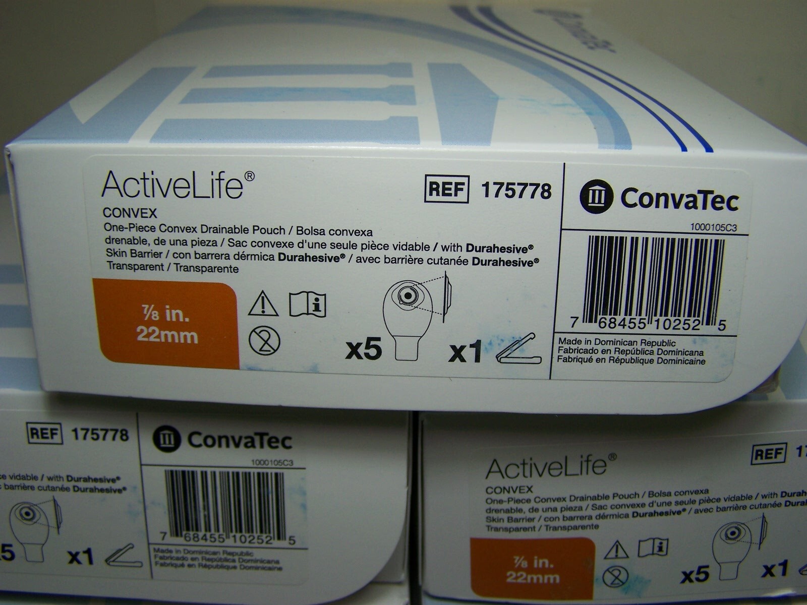 25 ConvaTec 175778 One-Piece Drainable Ostomy Pouch 7/8 in 22mm 5 Boxes of 5