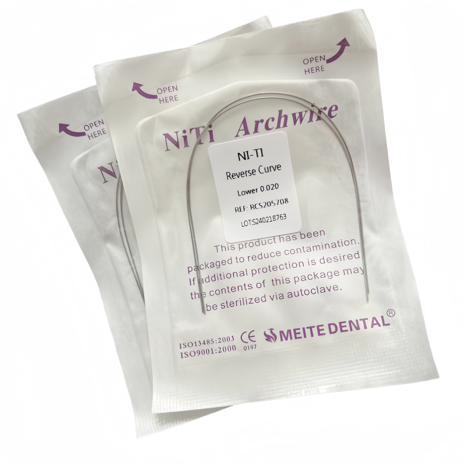 50Pk Dental Reverse Curve SuperElastic NITI Arch Wire 12/14/16/18/20 Upper/Lower