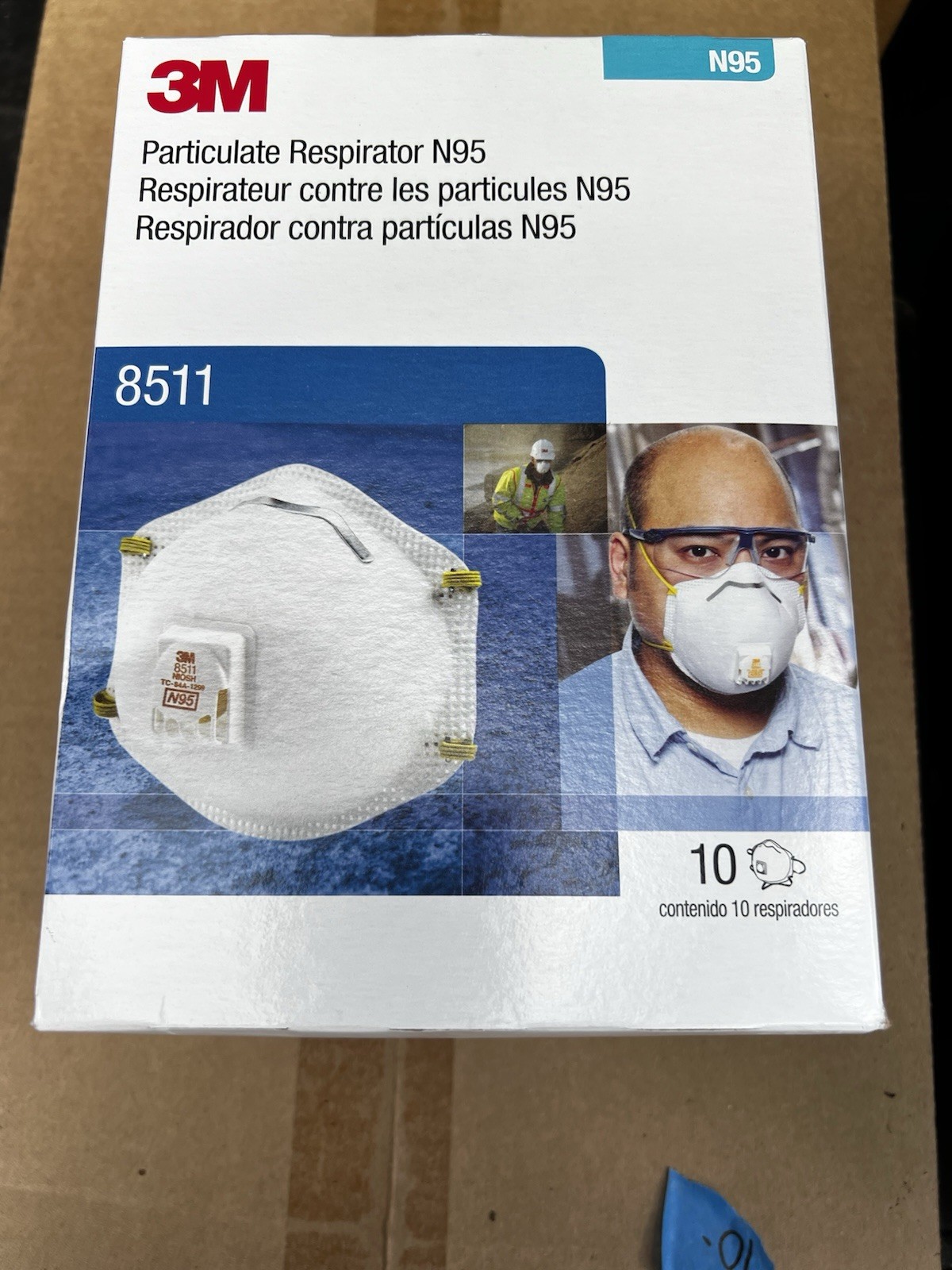 N95 3M 8511 Disposable Particulate Respirator Masks Exhalation Valve 10 BX NEW!!