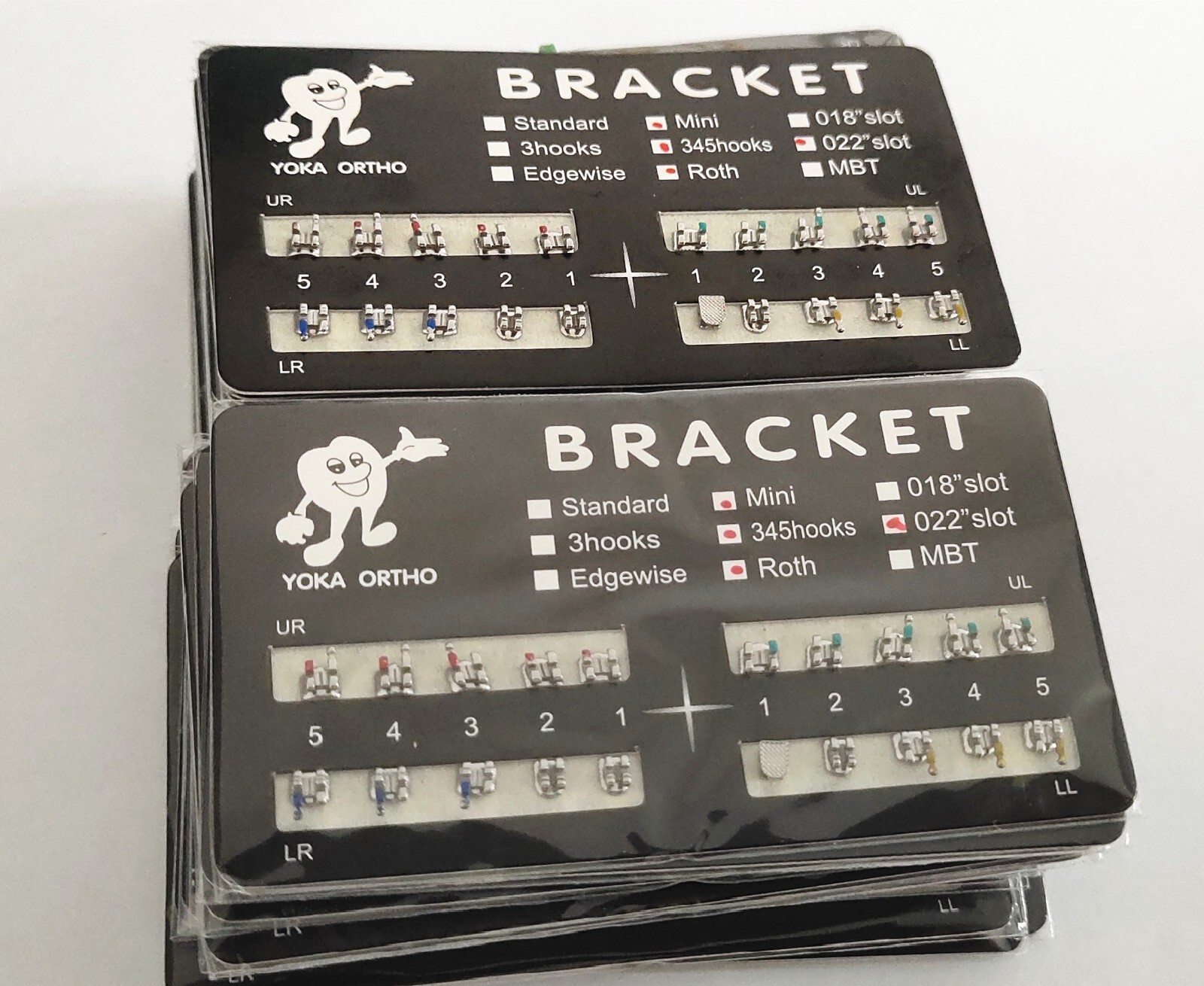 100 Sets Teeth Brackets Mini Roth 022 345 Hooks Dental Metal Braces Black Color