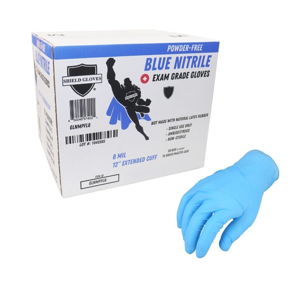 8 MIL Textured Blue Nitrile Exam Powder-Free Gloves Non Vinyl 36000 Pcs, Large
