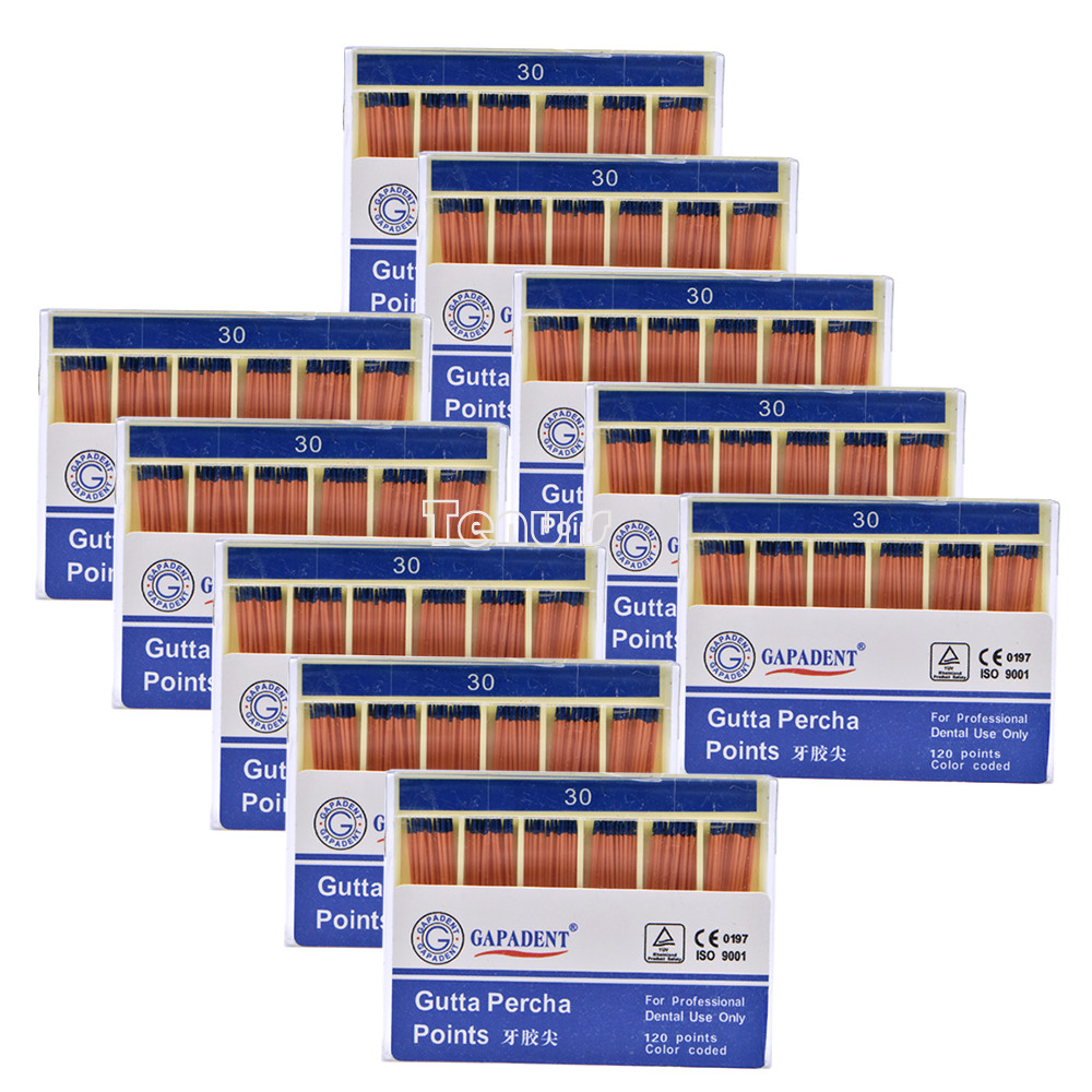 10Box Dental Endodontic Gutta Percha Points GP0.02/4/6 15-40# 7 size