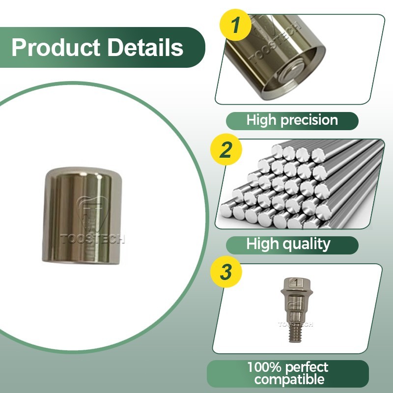6pcs Dental Titanium MU Healing Cap for Omni Multi Unit Abutment fits to C- TECH