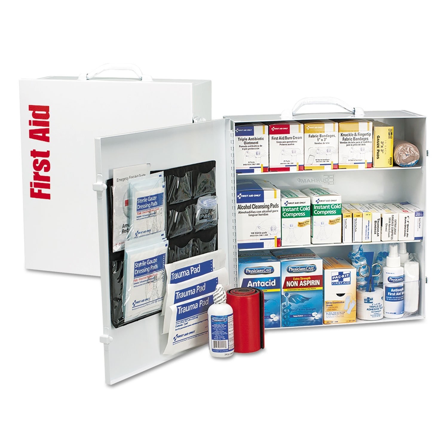 First Aid Only 90575 3-Shelf ANSI B+ and OSHA-Compliant First Aid Kit, 100-15…