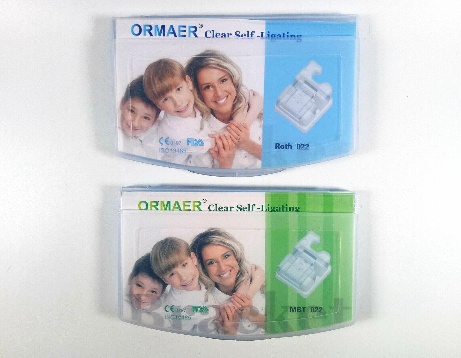 Dental ORMAER Ortho Self-Ligating Ceramic Brackets Roth/MBT 022 345 Hooks Clear