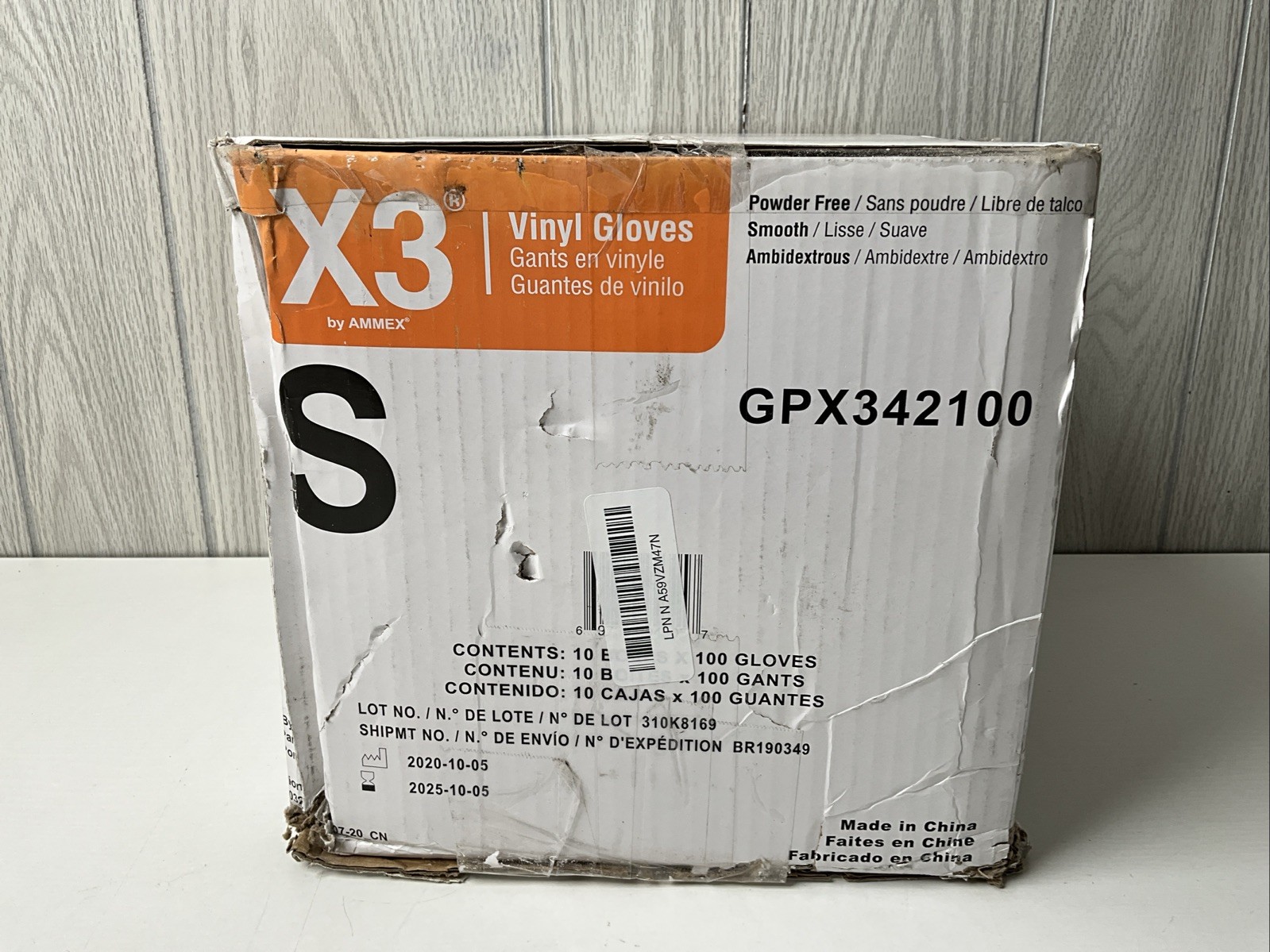 SMALL Ammex Professional X3 Powder Free Vinyl Gloves 1000 Count GPX342100