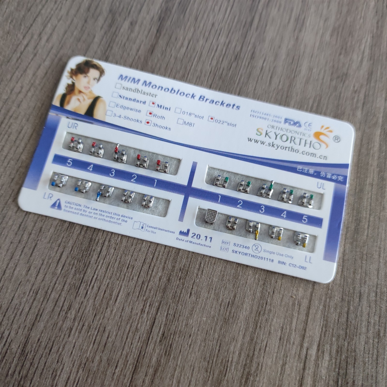 10 Packs Dental Brackets Metal Braces Mini Roth 022 no Hook MIM Ultrathin