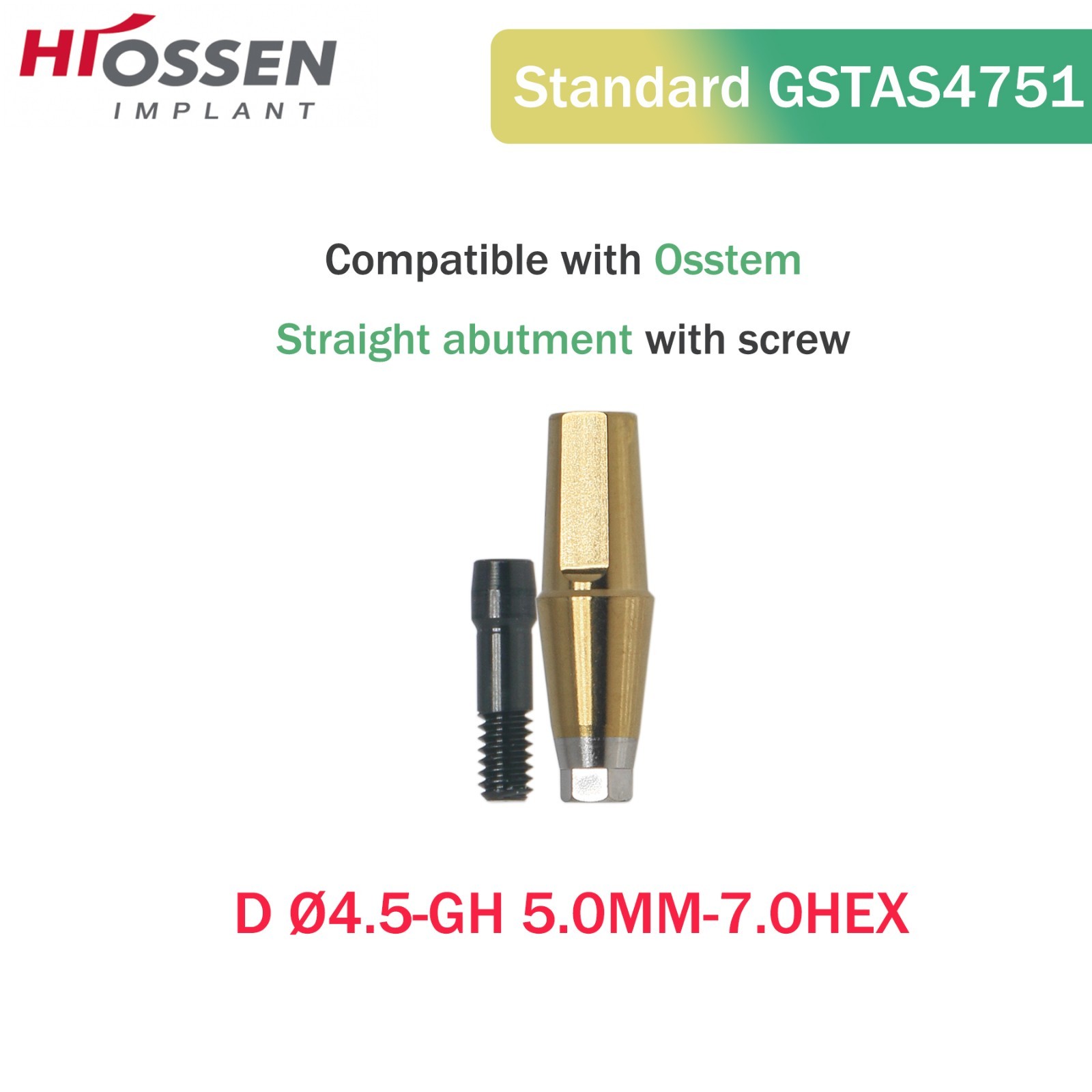 Hiossen Straight Transfer Abutment Components ET III SA Implant MINI/Regular Hex