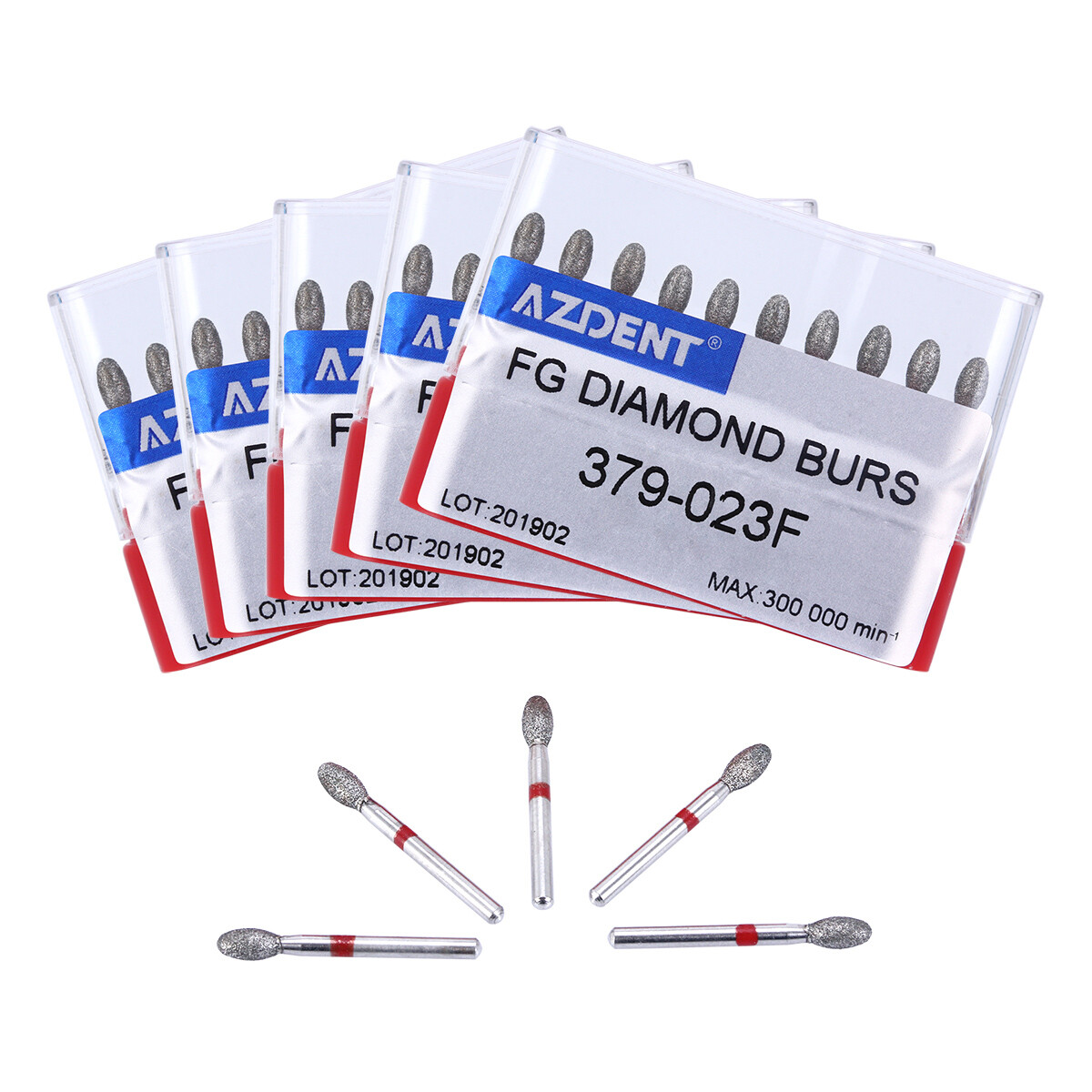 5 kits Dental Footbal Diamond FG Burs 379-023F For High Speed Handpiece AZDENT