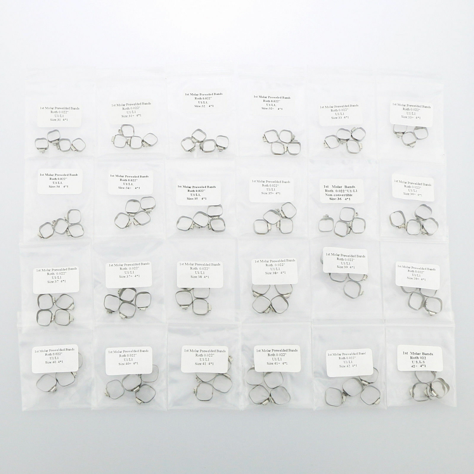 Dental Orthodontic Roth 022 1st Molar Buccal Tube Bands Prewelded U1L1/U3L2/U2L1