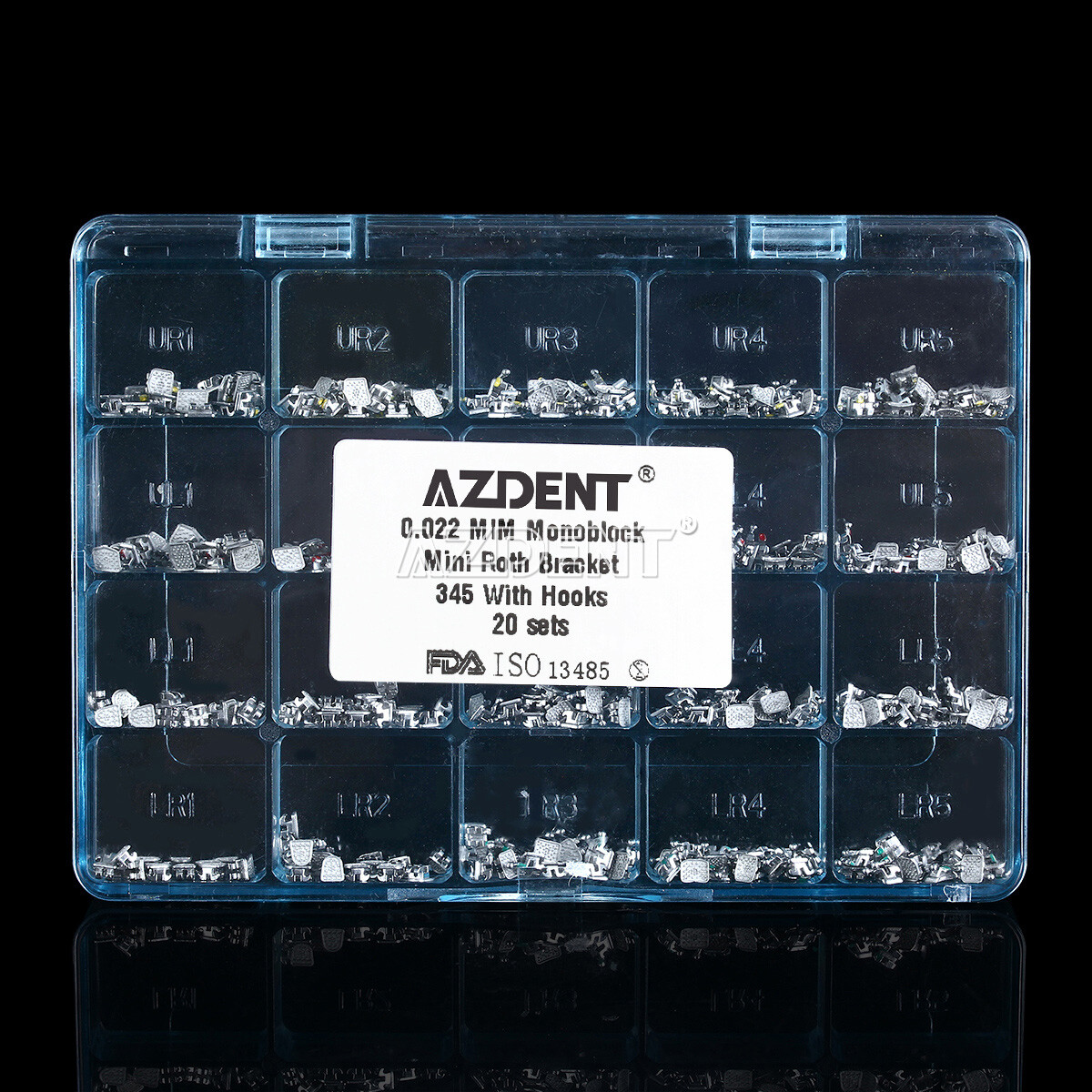 Dental Orthodontic Monoblock Bracket Braces Mini Roth 022 Hooks 3-4-5 AZDENT