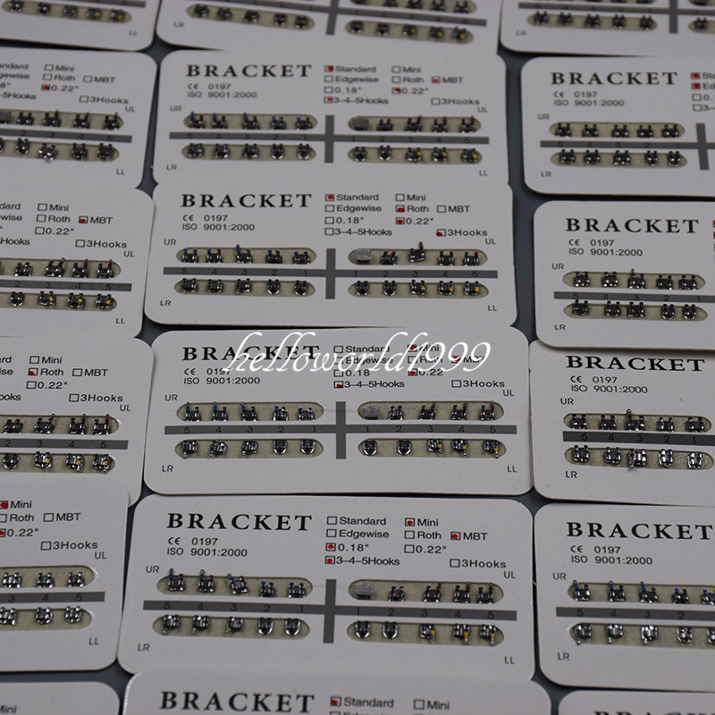 Dental Orthodontic Mini Roth 022 Slot 345 Hooks Metal Brackets Brace 20 pcs /set