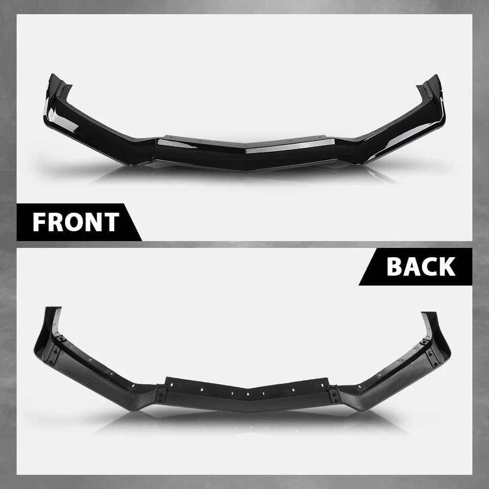 Front Bumper Lip Splitter Compatible Chevy Corvette C8 All Model 2020-2024 Black