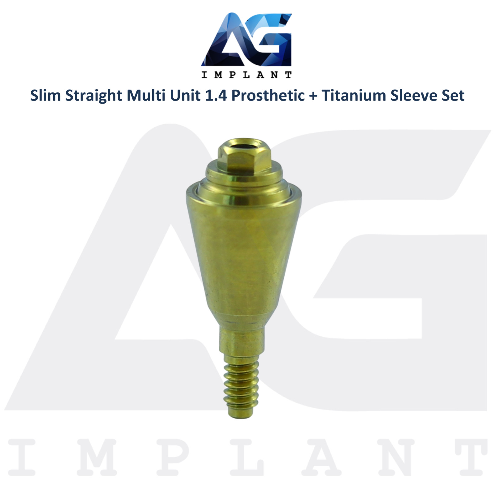 10 Straight Multi Unit 1.4 Prosthetic Titanium Sleeve Set Slim Int Hex 2.0mm