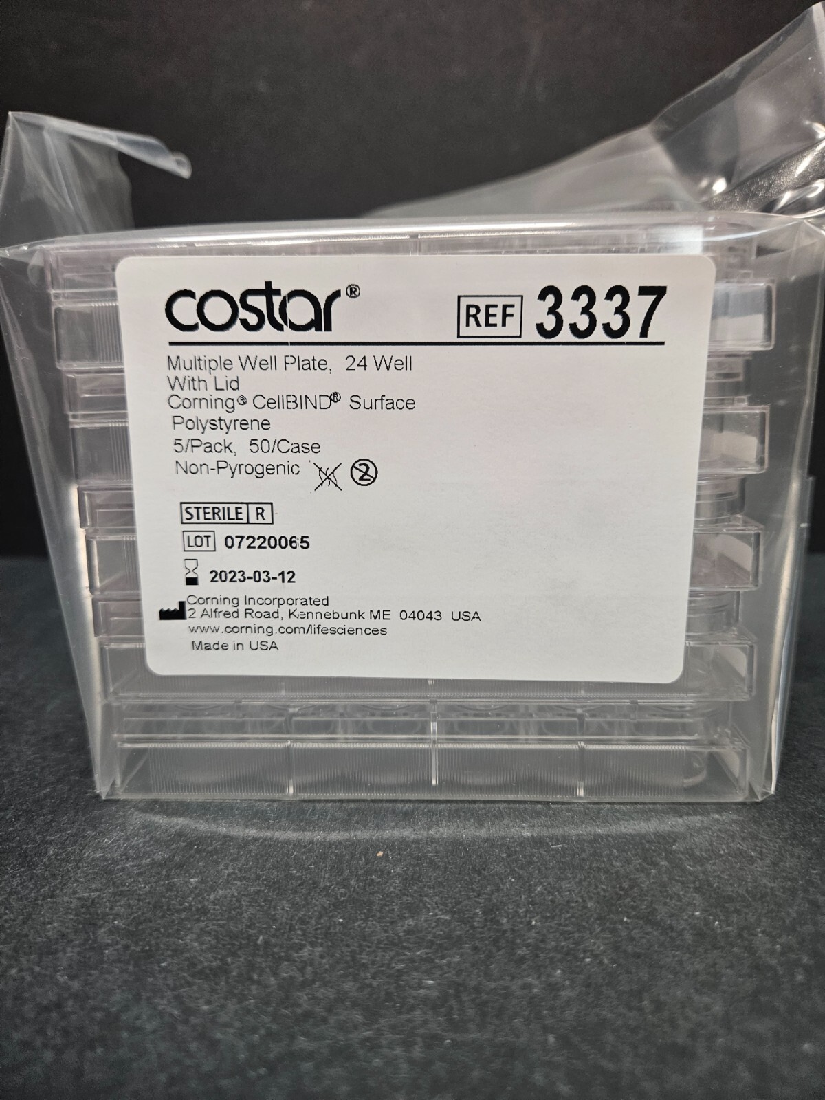 Corning Microplate with Lid CellBIND 24 Well 1.9 cm2 Growth Area 50 Plates