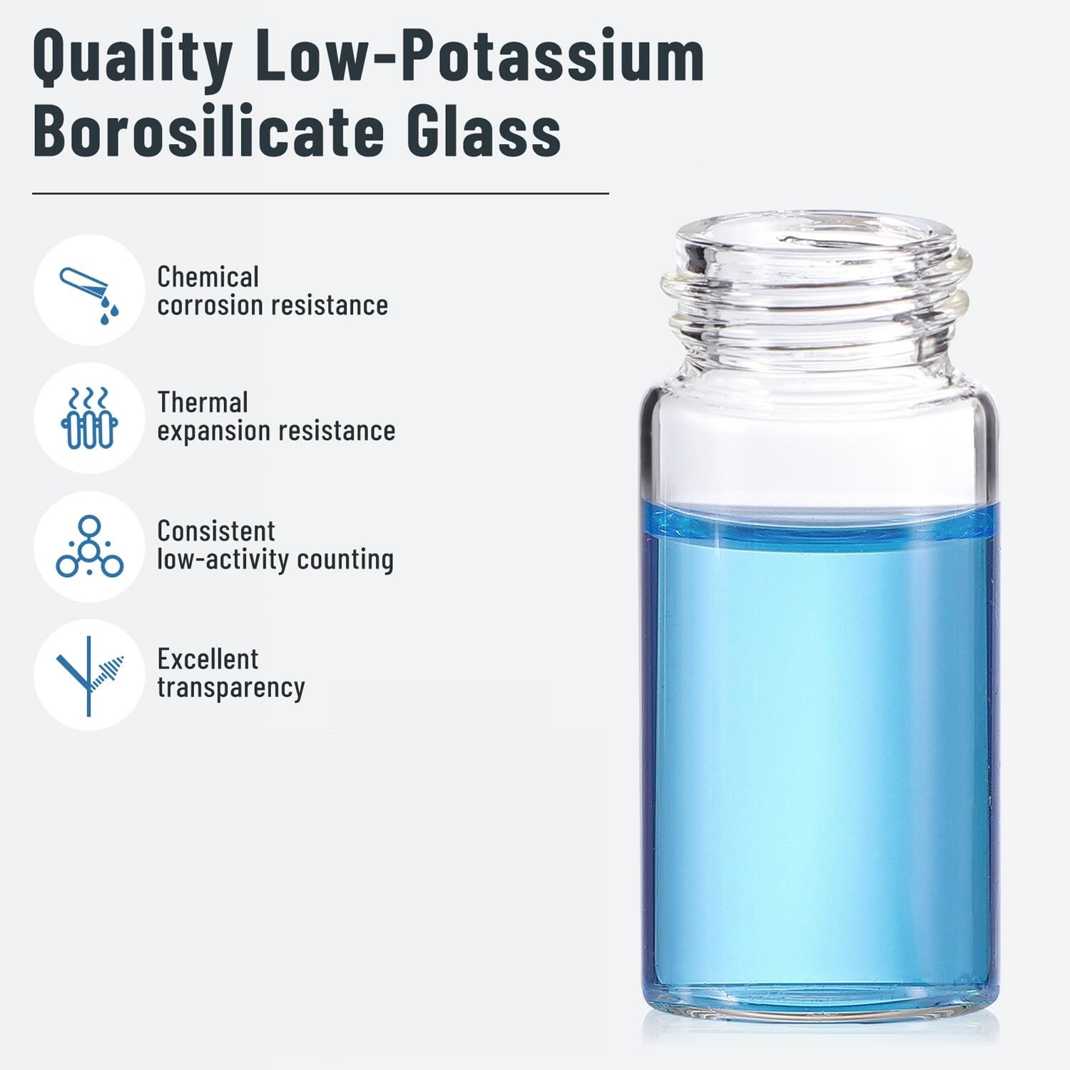 20ml Scintillation Vials Liquid Borosilicate Glass Sample Scintillation Counting