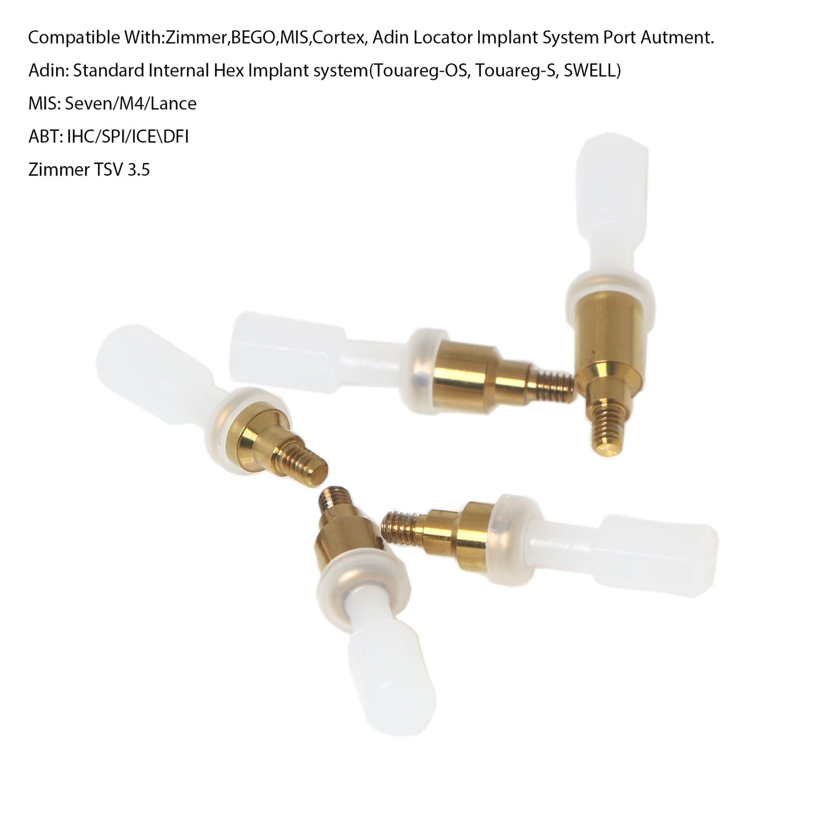 Zimmer TSV Mis ABT Internal Hex Compatible Locator Abutment 3.5mm Plat 1-5.0mm