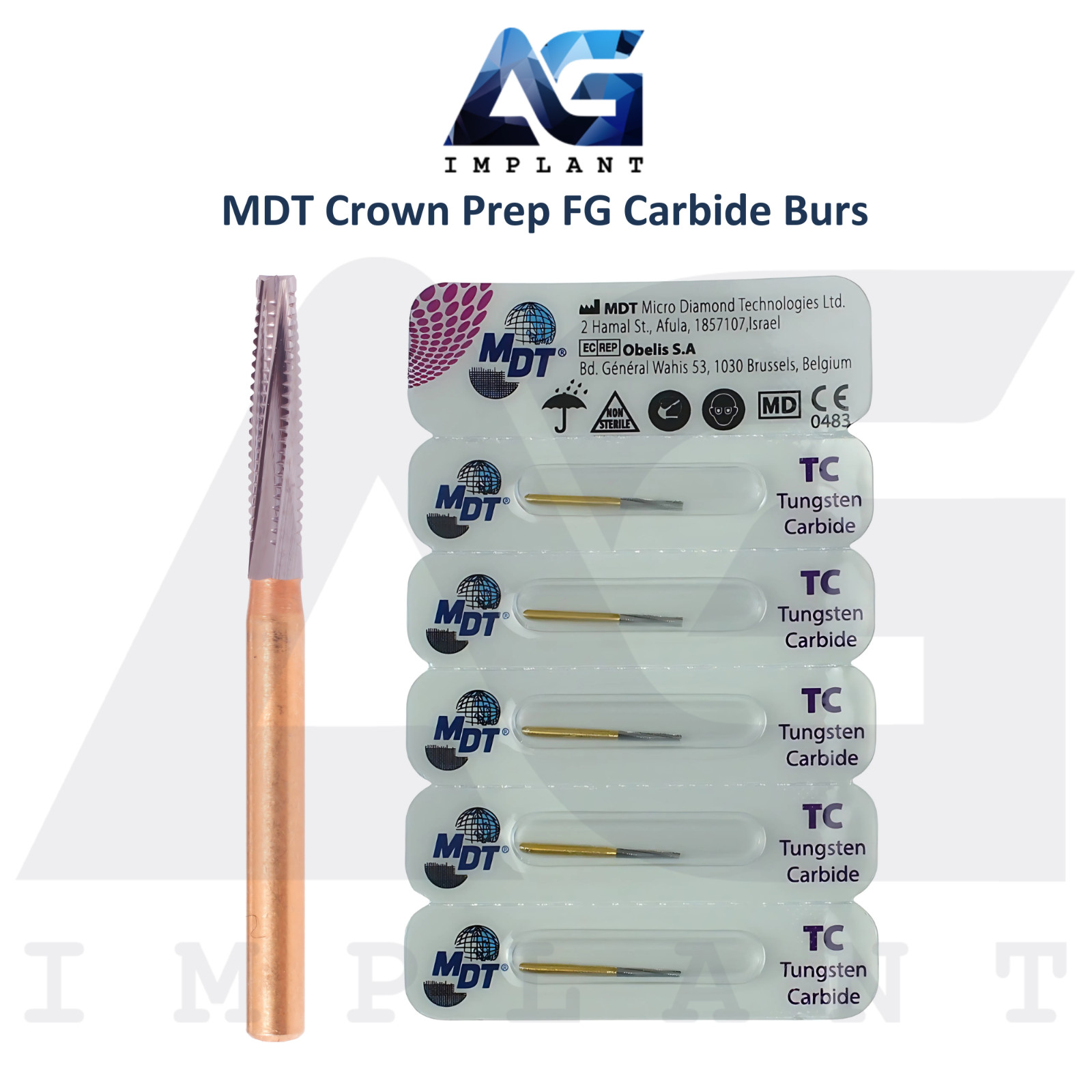 Dental MDT Crown Prep FG Carbide Burs L19.0mm Margin Definition Restorative