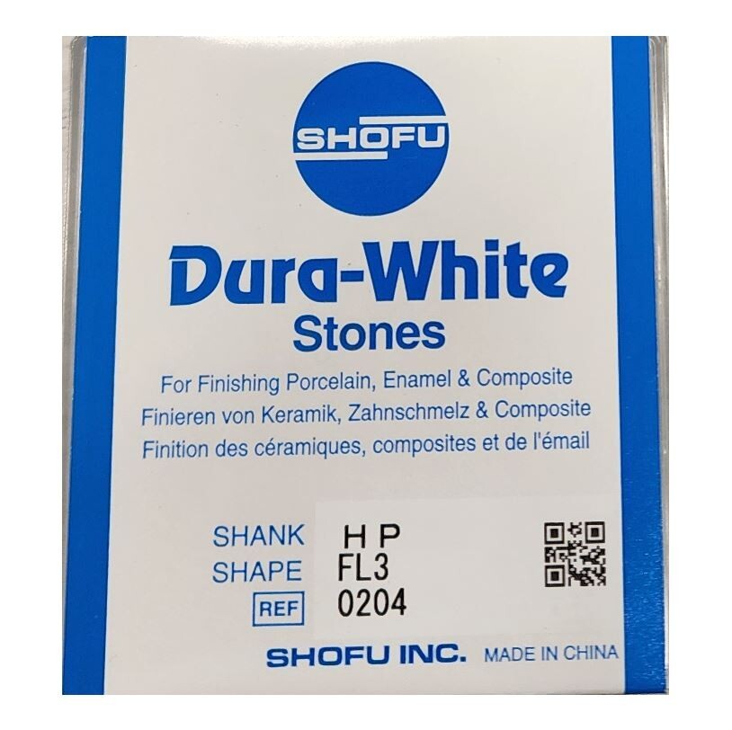*12-Pieces* Shofu Dura-White Stones Shape FL3 Handpieces Shank H P 0204