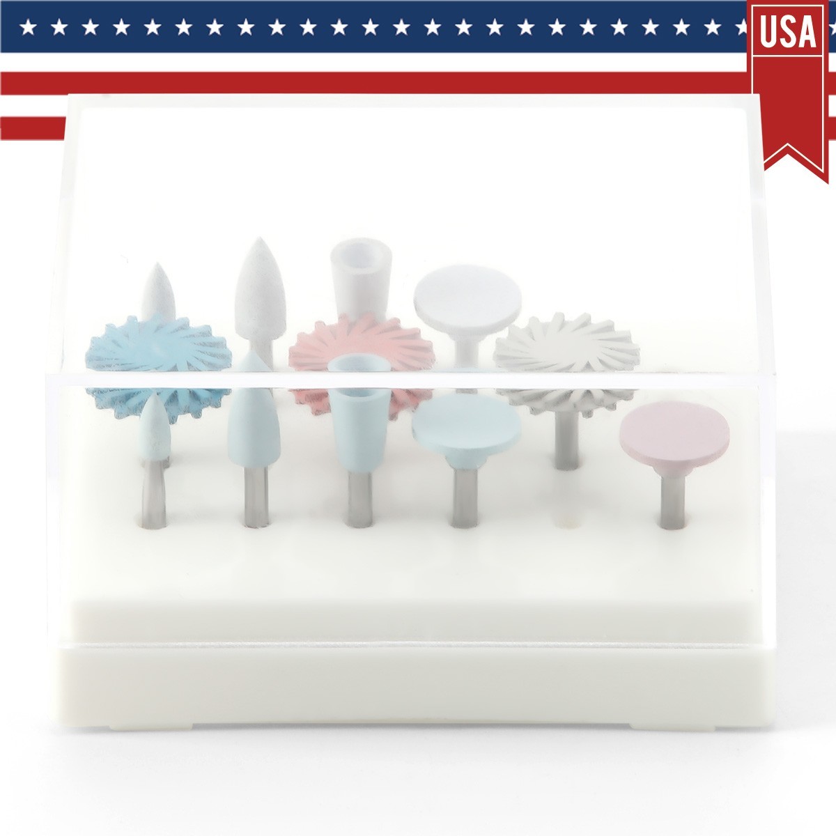 12pcs Dental Silicone Composite Polishing Wheel Kit RA Polisher AZDENT