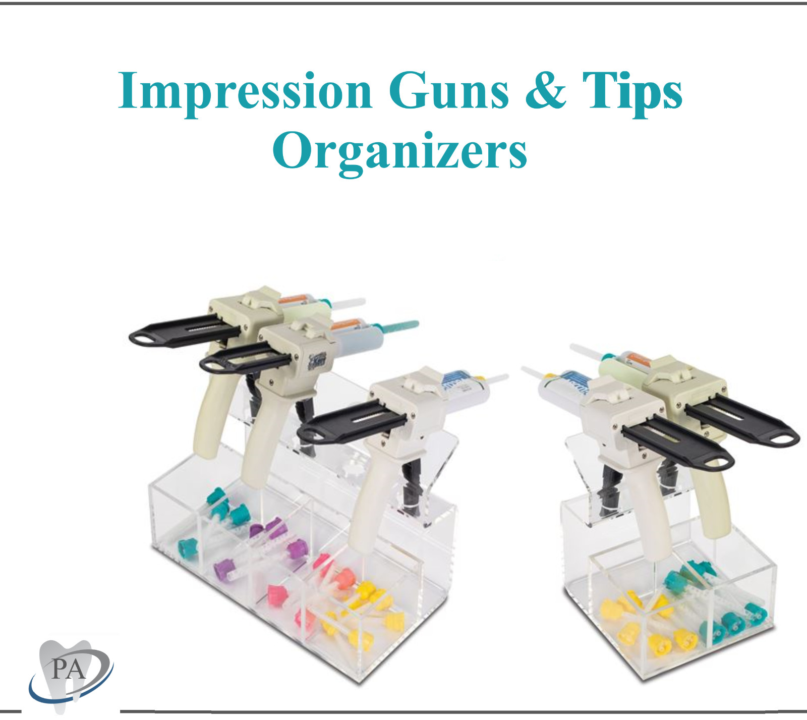 Dental Acryic Impression Gun Holder & HP Mixing Tips Organizer, VPS Gun Rack