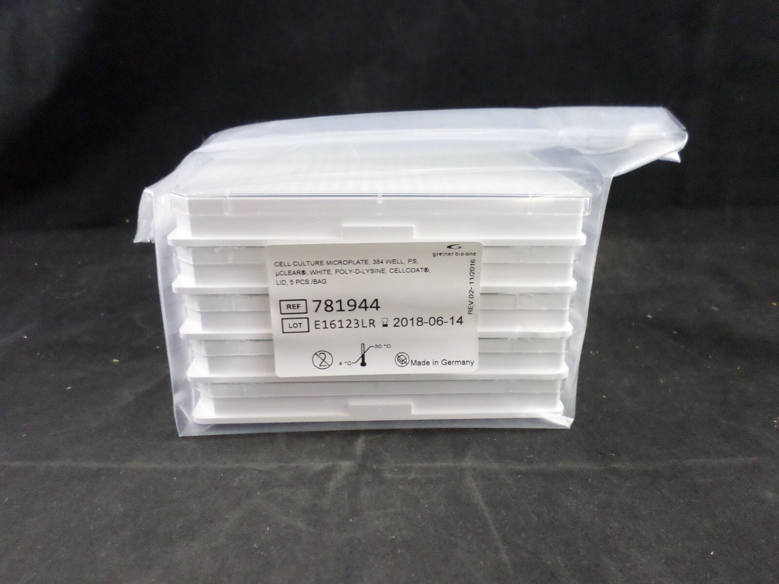 GREINER BIO-ONE 384-Well Plate Cell Culture Microplate Clear White 781944 5/PACK