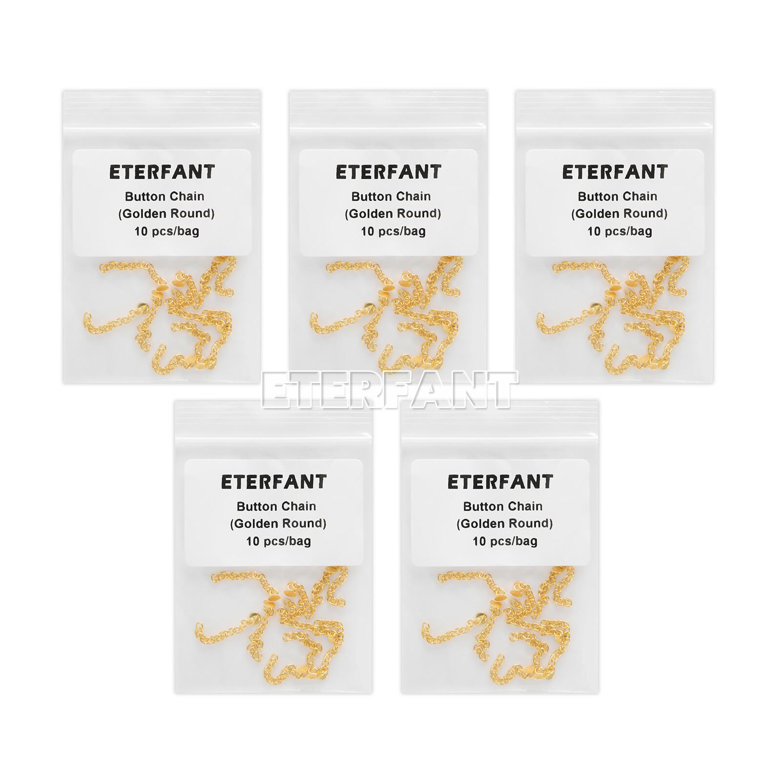 ETERFANT Dental Orthodontic Lingual Button Chains Round Base Plated Silver/Gold