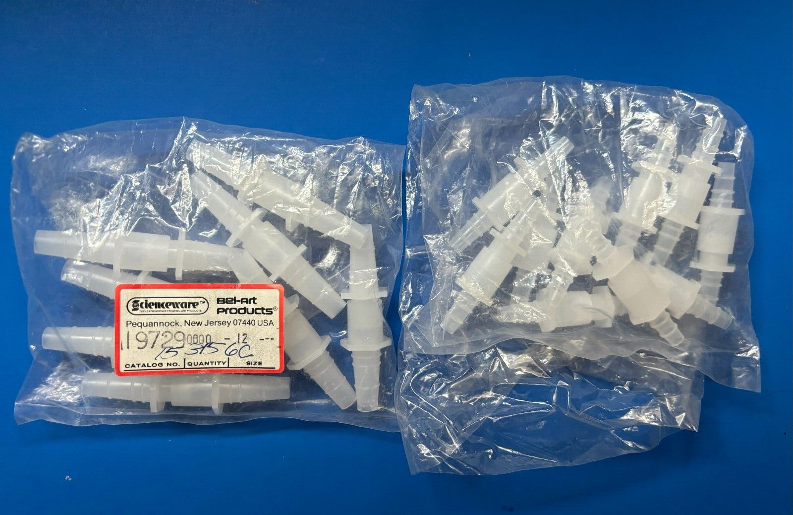 Lot of 18 Bel-Art Tubing Connectors