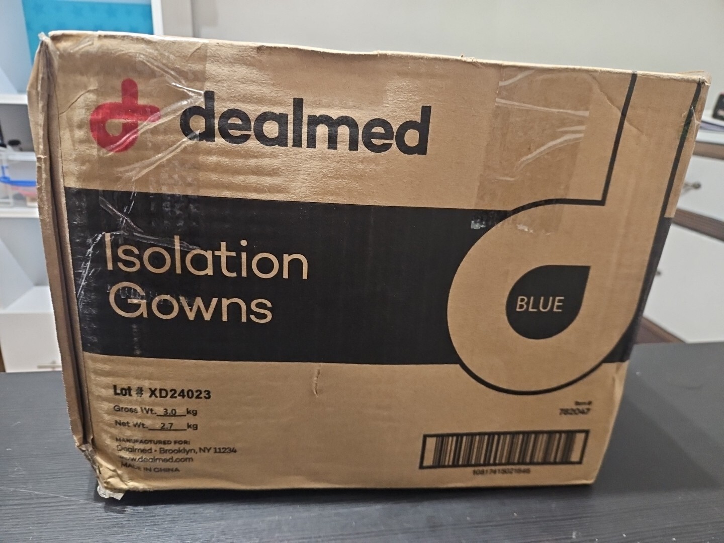 Dealmed Blue Isolation Gown – Disposable Medical Gowns, One Size Box Of 50