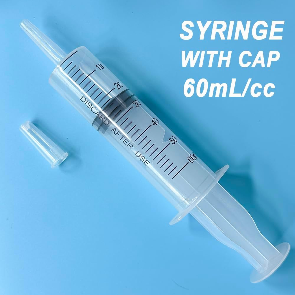 4 Pack 60Ml Large Syringe for Liquid with Tip Cap, Plastic Liquid Syringes In…