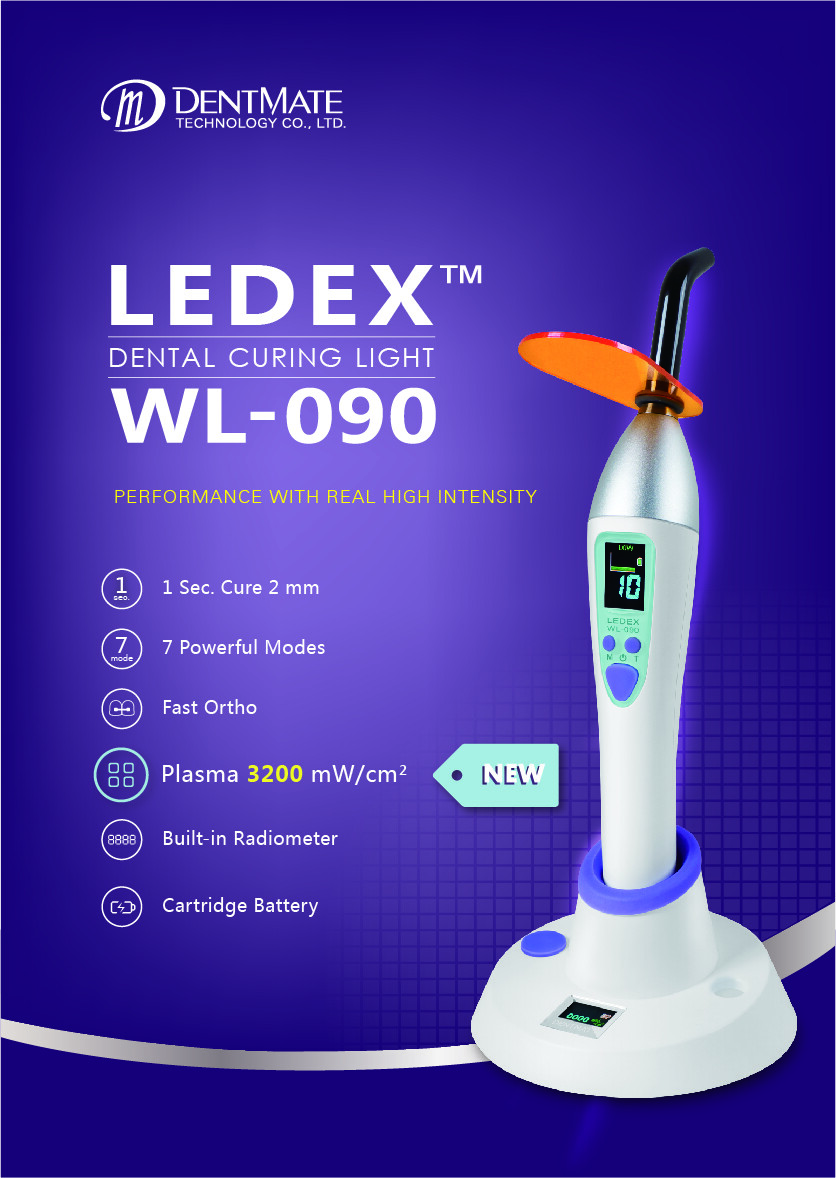 Dentmate Ledex WL-090 Dental LED Curing Light Fast Cure 1 SEC. upto 3200 mW/cm2