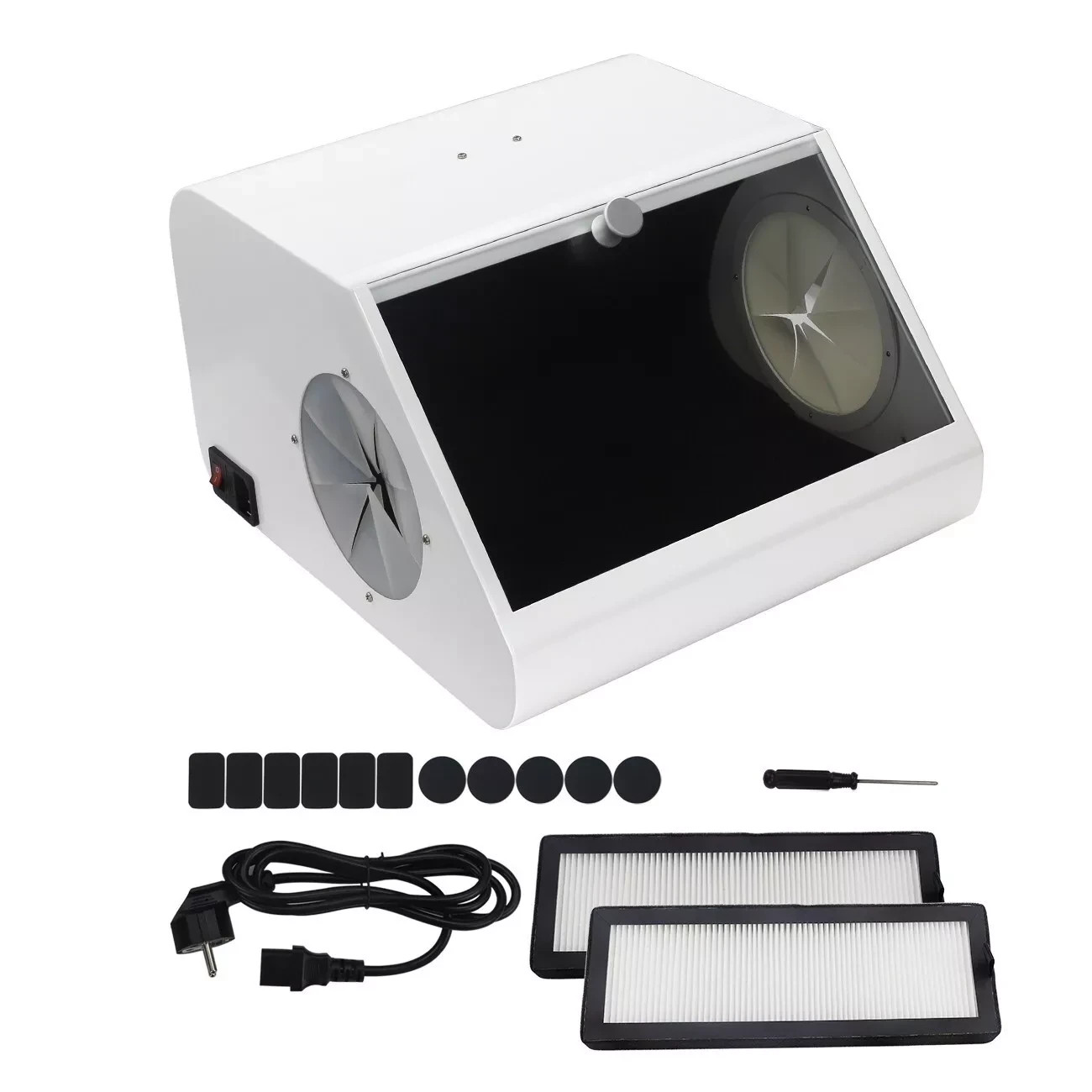 Dental Dust Collector Vacuum Extractor Box Dental Lab Dust Proof Box with LED US