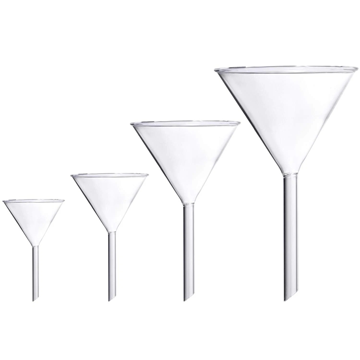 Glass Funnel Set, 4 Pcs Lab Borosilicate Glass Funnels, 100Mm (170Mm Length), 75
