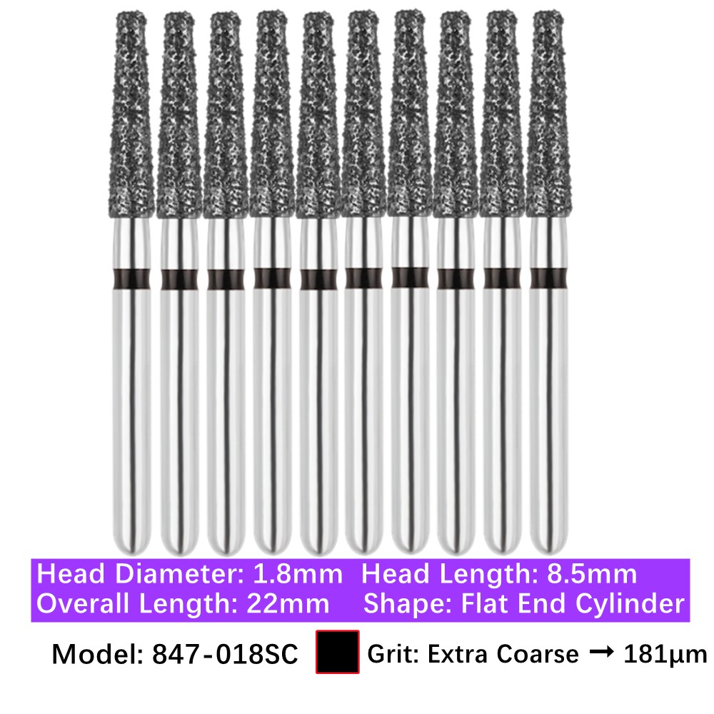 Vakker 10pc Dental Flat End Taper FG Diamond Bur 847-018SC Super Coarse Grit