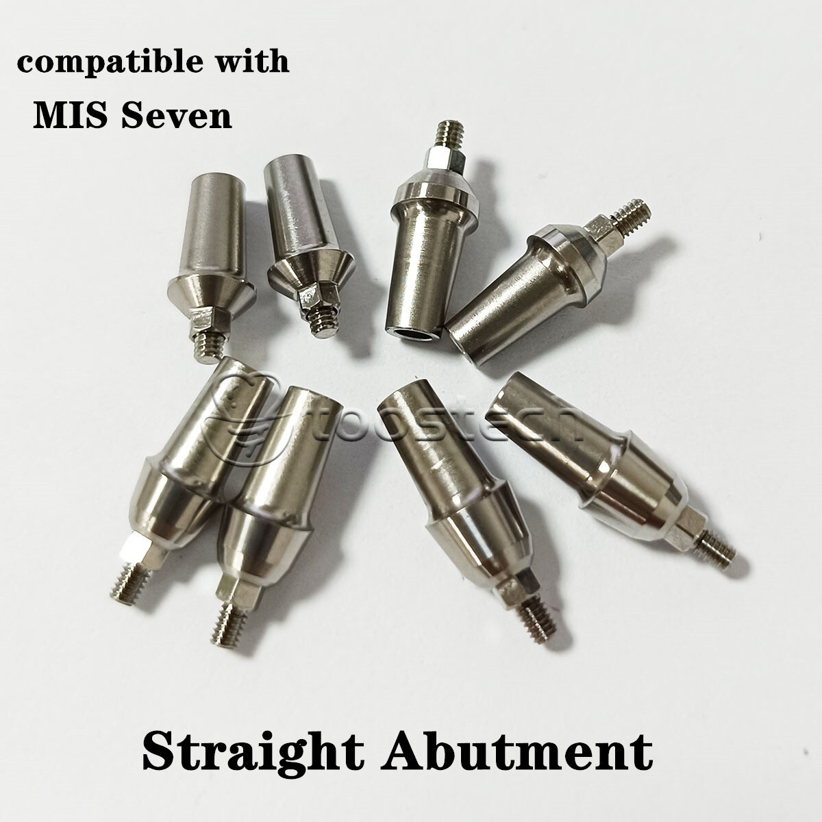 5 pcs Titanium straight abutment compatible with MIS Seven MD/MW