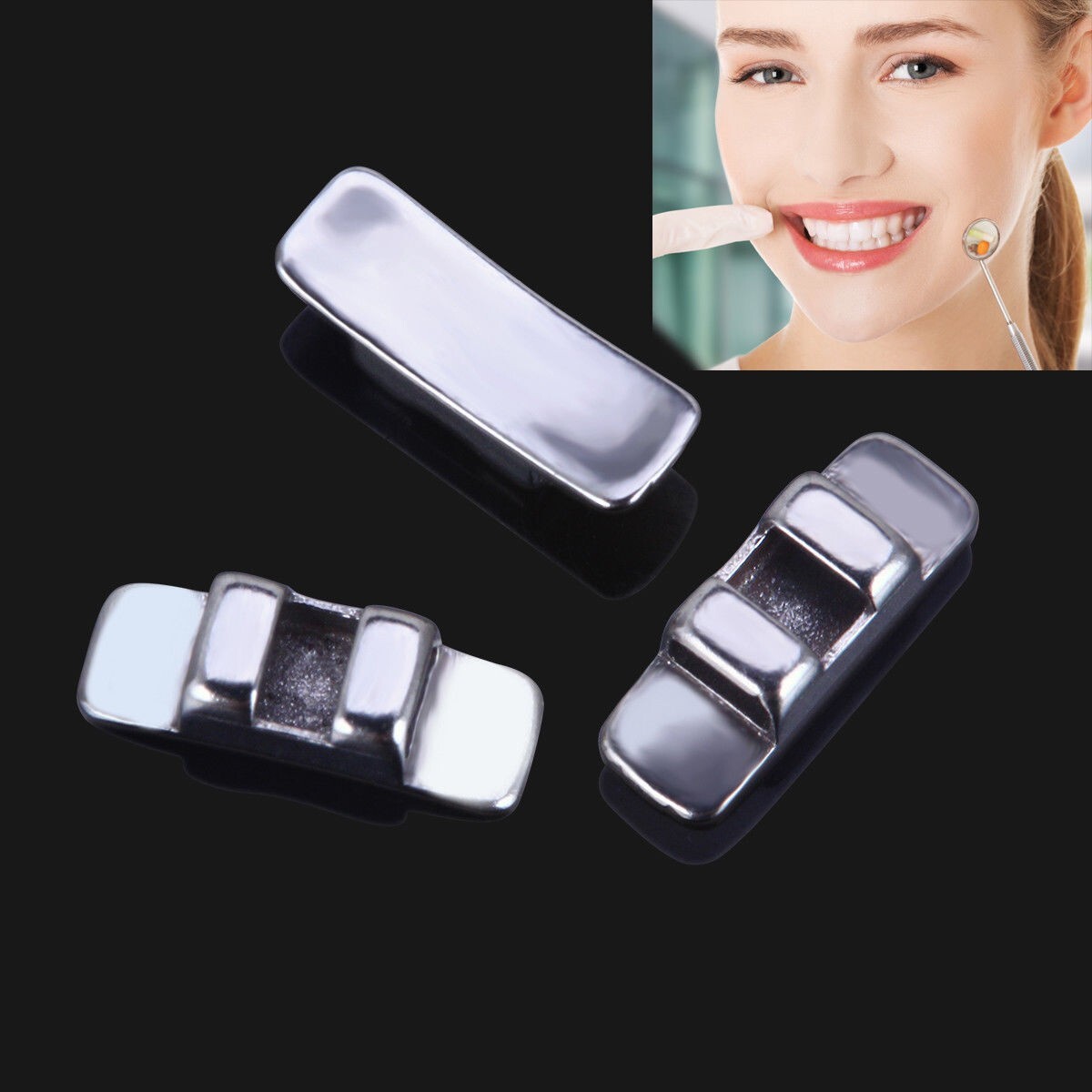5 Packs New Orthodontic Accessory Dental Metal Lingual Sheath No Hook Bondable