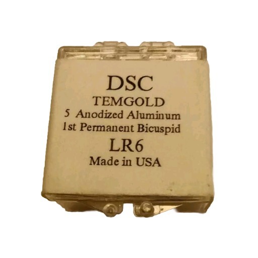 DSC Dental 1st Permanent Bicuspid TEMGOLD 5/Pk ANODIZED ALUMINUM USA LR6