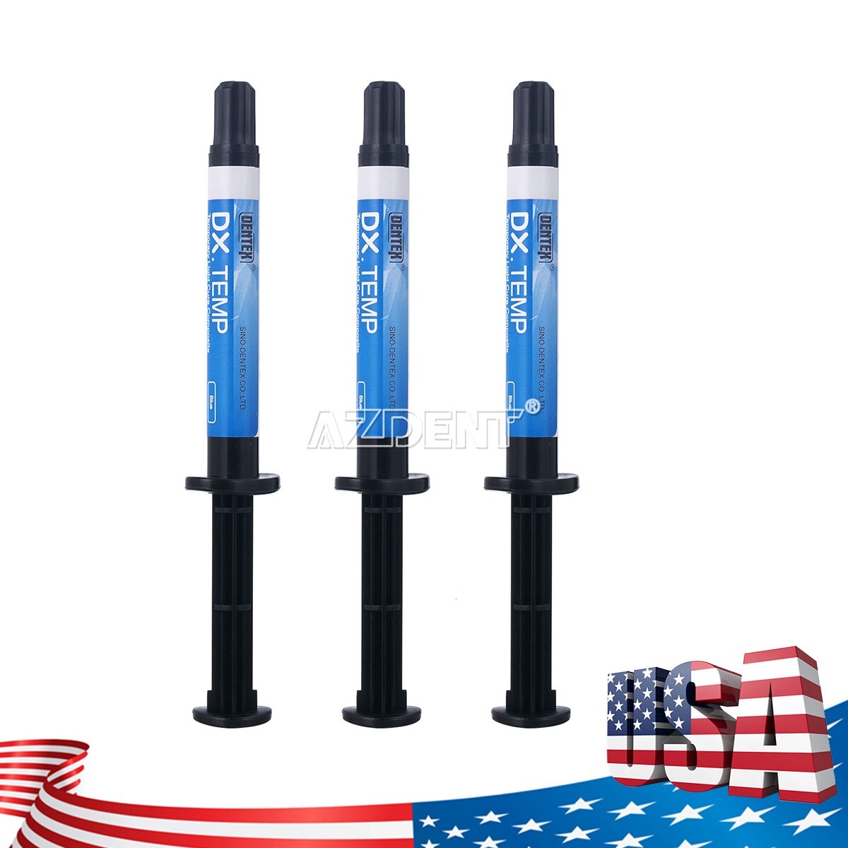 Dental Temporary Flow Light Cure Blue Filling Composite Resin DENTEX 2.5g Blue