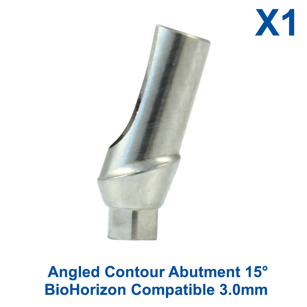 1x Dental Fixture Bi0Horizon Compatible 3.0mm Angled Contour Adapter Head 15°