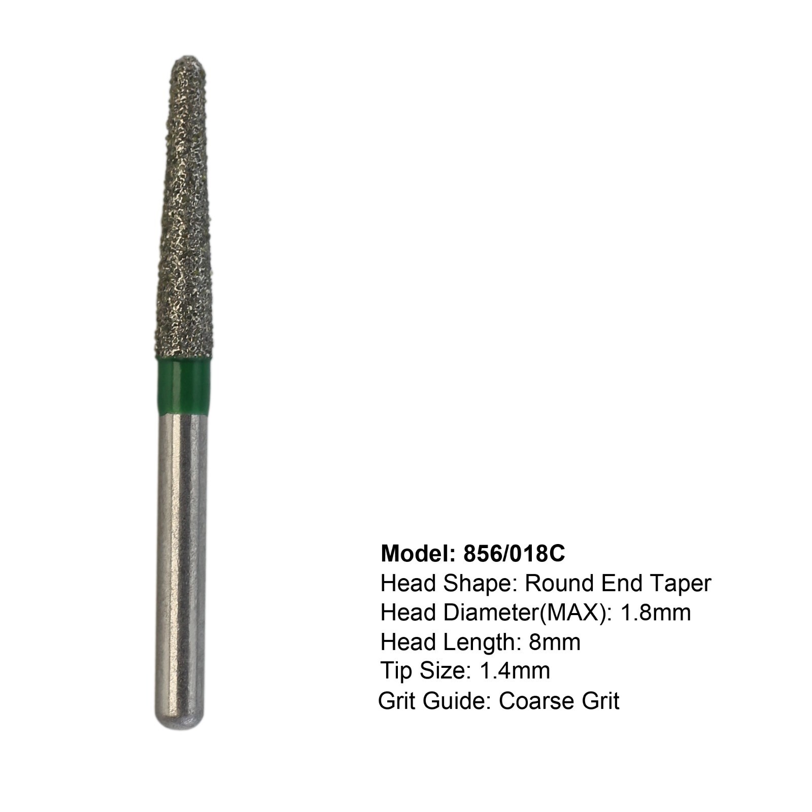 Dental Round End Taper Diamond Burs FG Coarse High Speed Friction Grip 856/018C