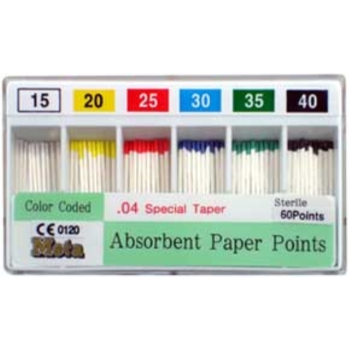 META ABSORBENT PAPER POINTS – .04 TAPER – #30 COLOR CODED – 60/PACK