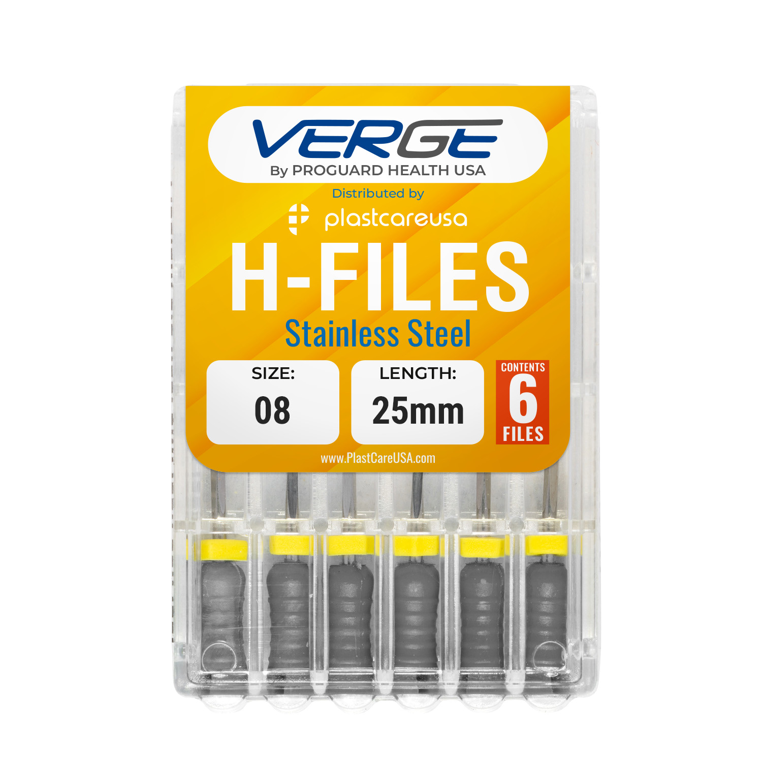 Dental H Files Size 08 25mm Stainless Steel Endodontic Hedstrom Hand Root Canal