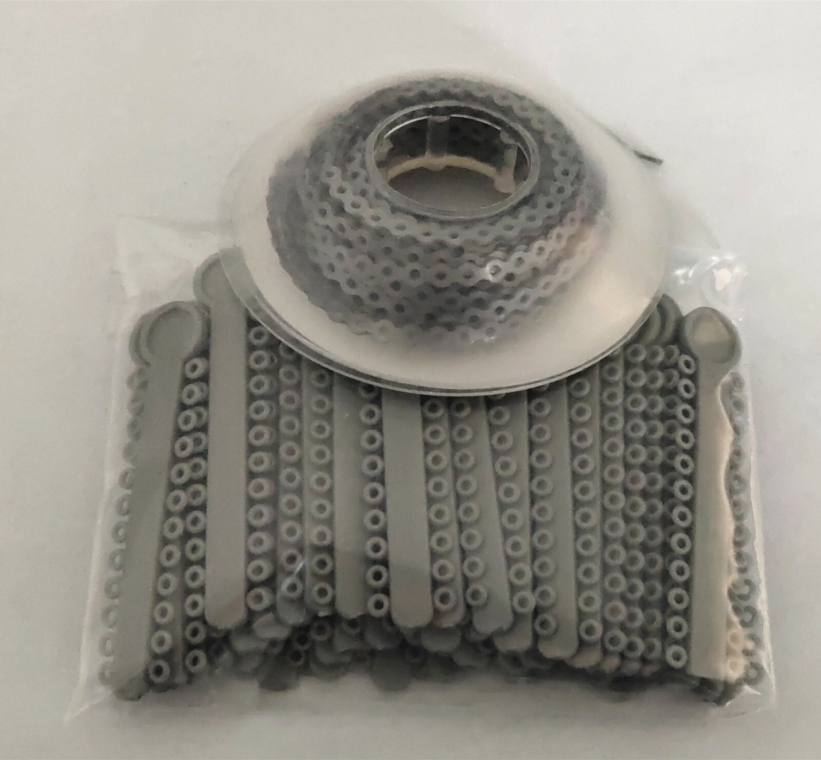 1 Pack Ligature Ties 1008Pcs &1 Pc Elastic Power Chain 15 Feet Short Grey Gray