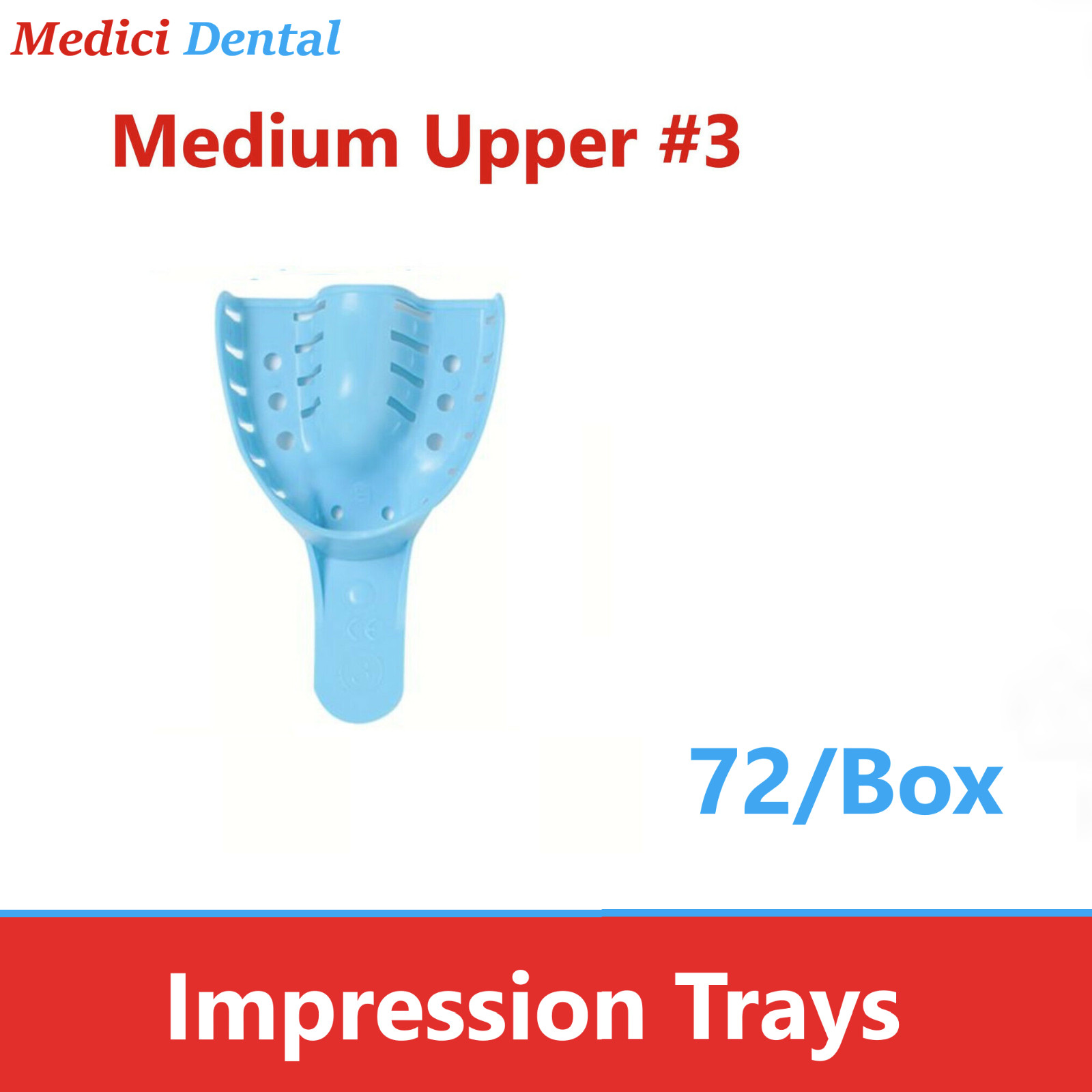 Dental Impression Trays Perforated Plastic Autoclave (CHOOSE SIZE) 72 Trays/Bx