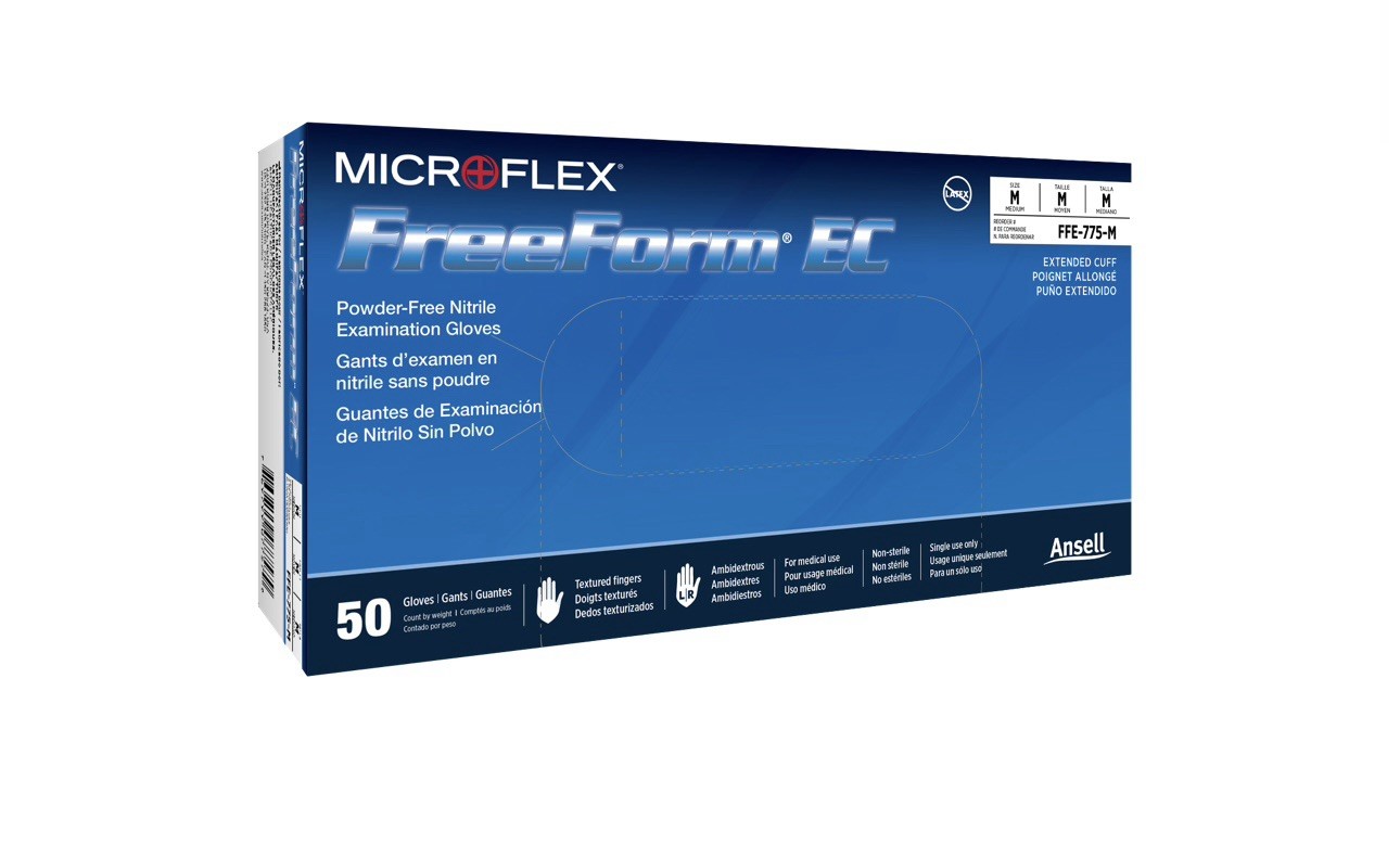 Ansell MicroFlex FreeForm Blue Disposable Nitrile Glove 5 Mil Size- Medium 50 CT