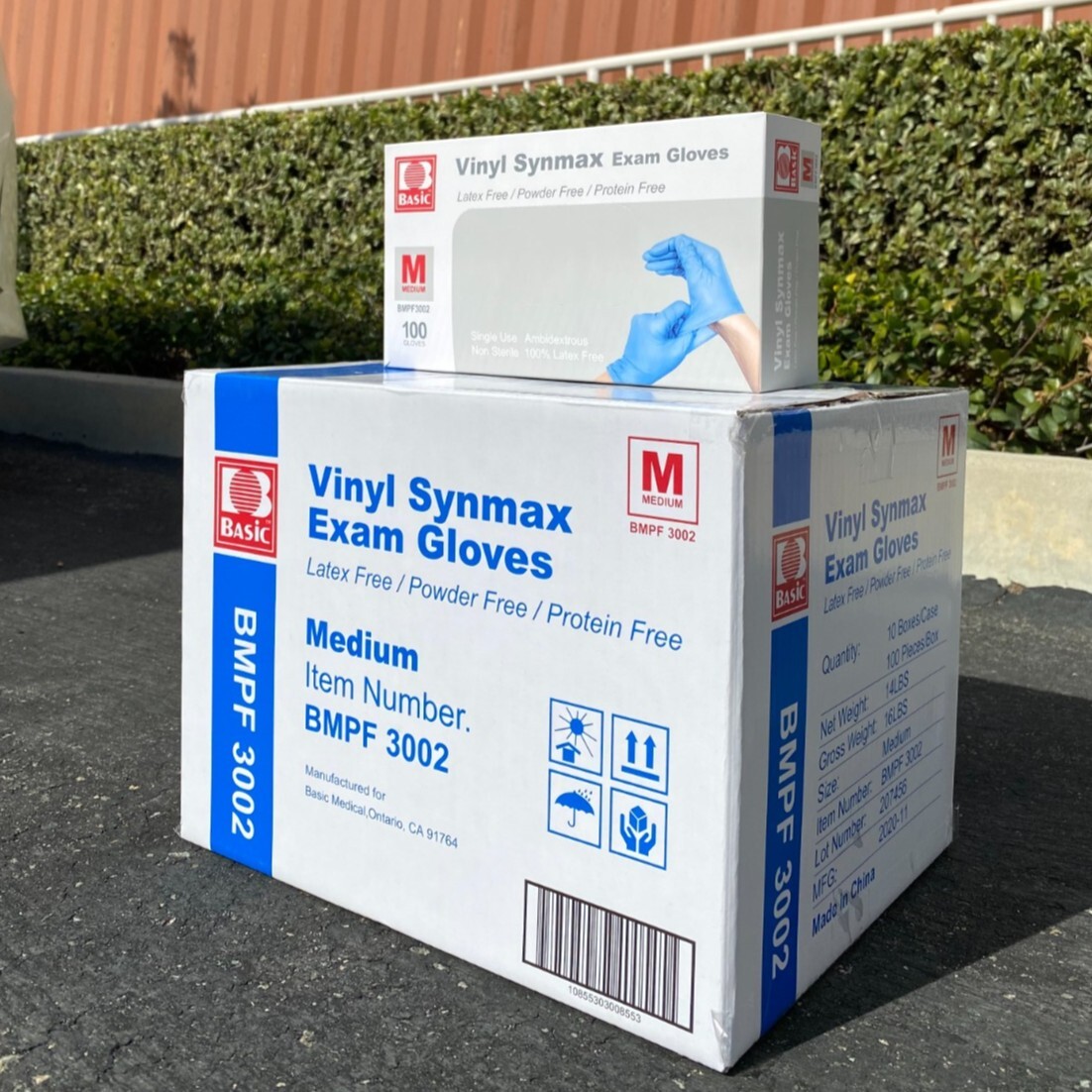 Basic Blue Vinyl Synmax Exam Gloves Latex-Free & Powder-Free S/M/L/XL-SIZE