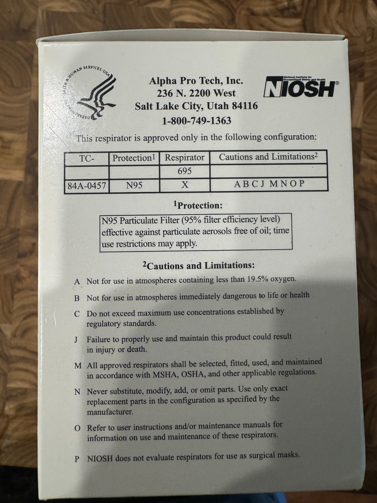 Alpha Protech N95 respirator NIOSH approved – Box of 35 Face Masks – Made in USA