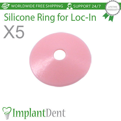 5x Dental Pink Plastic Ring For Loc-In Attachment Prosthetic Dentistry Lab
