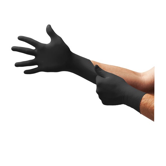 Black Dragon Powder-Free Latex Examination Gloves, Black, Large – 4 Box