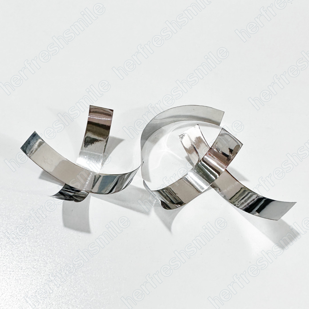 50Pcs Dental 10μm Metallic Articulating Film Strips Metal Shimstock Bite Films